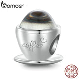 925 Silver Coffee Cup Bead for Women Bracelet & Bangle Charms