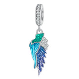 925 Silver Angel Wing Fish Pendant for DIY Jewelry
