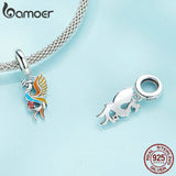 925 Sterling Silver Enamel Phoenix Pendant Charm for Bracelet & Necklace DIY