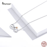 925 Silver Infinity Colorful Rose Necklace Wedding Jewelry 40-45cm