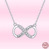 925 Silver Infinity Colorful Rose Necklace Wedding Jewelry 40-45cm
