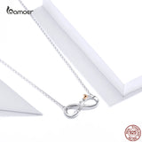 925 Silver Infinity Colorful Rose Necklace Wedding Jewelry 40-45cm