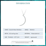 925 Silver Crescent Moon Pendant Necklace CZ Fine Jewelry BSN286