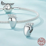 925 Silver Baby Footprint Bead for Women Bracelet & Necklace DIY
