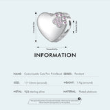 925 Silver Paw Print Heart Charm for Women Bracelet DIY