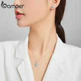 925 Silver Sea Turtle Stud Earrings Purple Zircon Women's Jewelry Gift