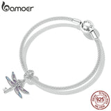 925 Silver Colorful Enamel Dragonfly Key Charm BSC603