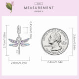925 Silver Colorful Enamel Dragonfly Key Charm BSC603