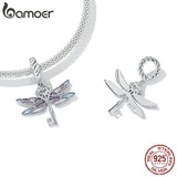925 Silver Colorful Enamel Dragonfly Key Charm BSC603