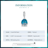 925 Silver Dark Crystal Ball Bead Charm for Bracelet Necklace BSC735
