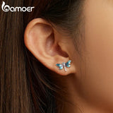 925 Silver Dragonfly Stud Earrings Vintage Women Jewelry BSE694