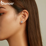 925 Silver Moonstone Sun Ear Studs Exquisite Earrings