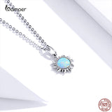 925 Silver Sun Pendant Opal Wedding Necklace GXN399