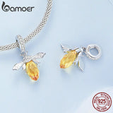 925 Silver Bee Charm Zircon Pendant for DIY Bracelet Necklace