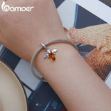 925 Silver Bee Charm Zircon Pendant for DIY Bracelet Necklace