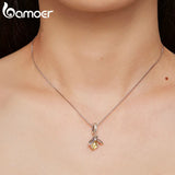 925 Silver Bee Pendant Necklace Women Valentine Gift Fine Jewelry