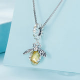 925 Silver Bee Pendant Necklace Women Valentine Gift Fine Jewelry