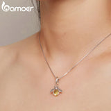 925 Silver Bee Pendant Necklace Women Valentine Gift Fine Jewelry