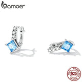 925 Silver Zircon Ear Clip Women Earrings Bridal Jewelry Gift