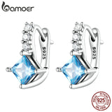 925 Silver Zircon Ear Clip Women Earrings Bridal Jewelry Gift