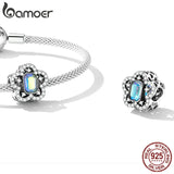 925 Silver Butterfly Charm fits Snake Bracelet Flower Bead Jewelry