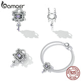 925 Silver Flower Charm for Bracelet & Bangle Shining Stone Beads