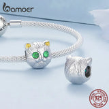925 Silver Green Spinel Kitty Bead Bracelet BSC834