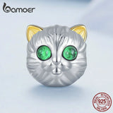 925 Silver Green Spinel Kitty Bead Bracelet BSC834