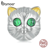 925 Silver Green Spinel Kitty Bead Bracelet BSC834