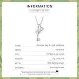 Bamoer 925 Silver Key & Lock Necklace with CZ Pendant