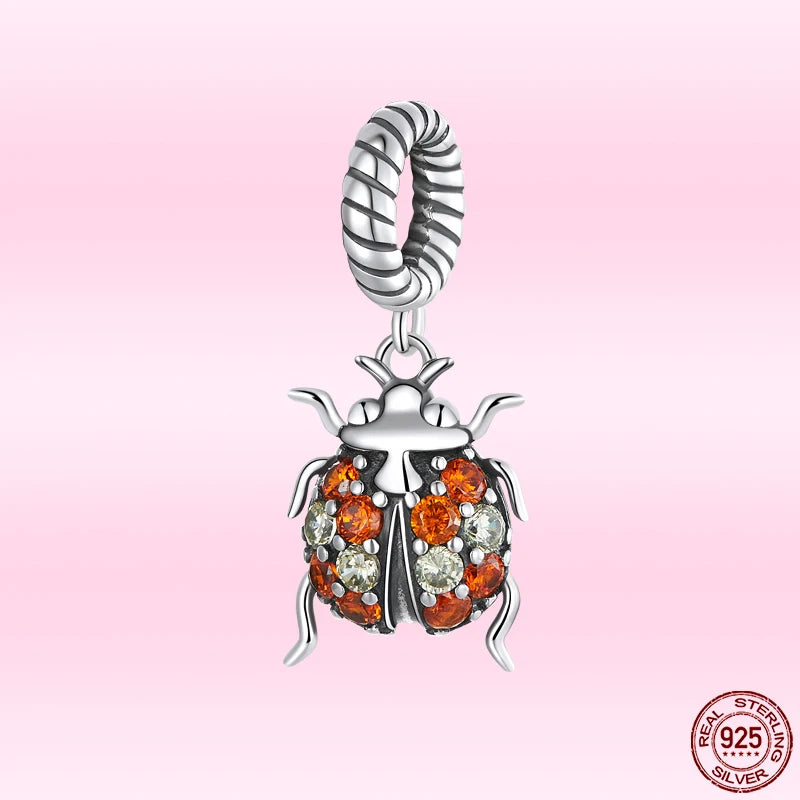 925 Silver Ladybug Pendant Charm for DIY Bracelet Necklace S925 Jewelry