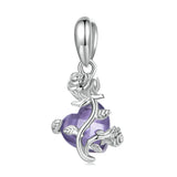 925 Silver Rose Heart Pendant for DIY Bracelet with Zirconium Charms