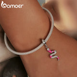 925 Silver Snake Pendant for Snake Bracelet Plated Platinum Women Jewelry