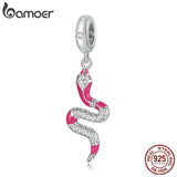 925 Silver Snake Pendant for Snake Bracelet Plated Platinum Women Jewelry