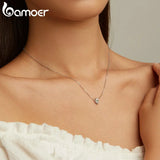 Bamoer 925 Silver Devil's Eye Necklace Green Zircon Chain