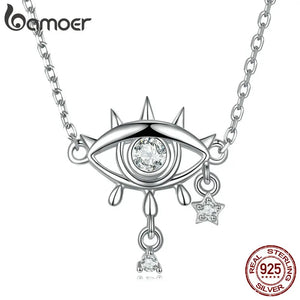 925 Silver Devil's Eyes Clavicle Chain Women's Guardian Necklace