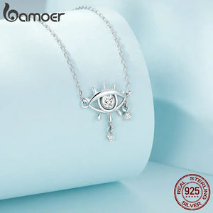 925 Silver Devil's Eyes Clavicle Chain Women's Guardian Necklace