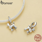 925 Sterling Silver Dog Animal Beads Heart Crystal Cat Elephant Charms