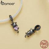 925 Sterling Silver Dog Animal Beads Heart Crystal Cat Elephant Charms