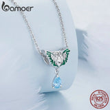 925 Silver Double Butterfly Bead Zircon Bracelet Pendant