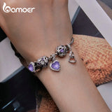 925 Silver Double Hearts Pendant Charms for Women Necklace DIY