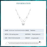 925 Silver Butterfly Pendant Necklace with Tassel