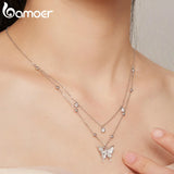 925 Silver Butterfly Pendant Necklace with Tassel