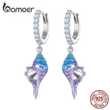 925 Silver Shell Drop Earrings for Women Ocean Series Jewelry