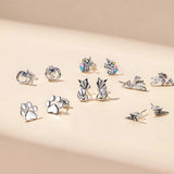 Bamoer 925 Silver Earrings Multi-color Studs Fairy Wings Women Jewelry