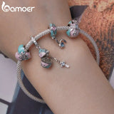 925 Silver Easter Charms Egg Rabbit Pendants DIY Jewelry