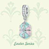 925 Silver Easter Charms Egg Rabbit Pendants DIY Jewelry