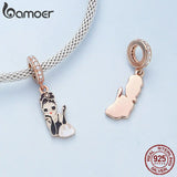 925 Silver Eiffel Tower Pendant for Bracelet Bangle Jewelry Ladybug Rose Charms
