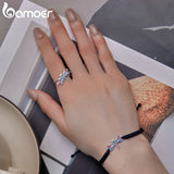 Sterling Silver Dragonfly Rope Bracelet CZ Jewelry