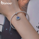 925 Silver Evil Eye Heart Feather Charms for Women Jewelry DIY